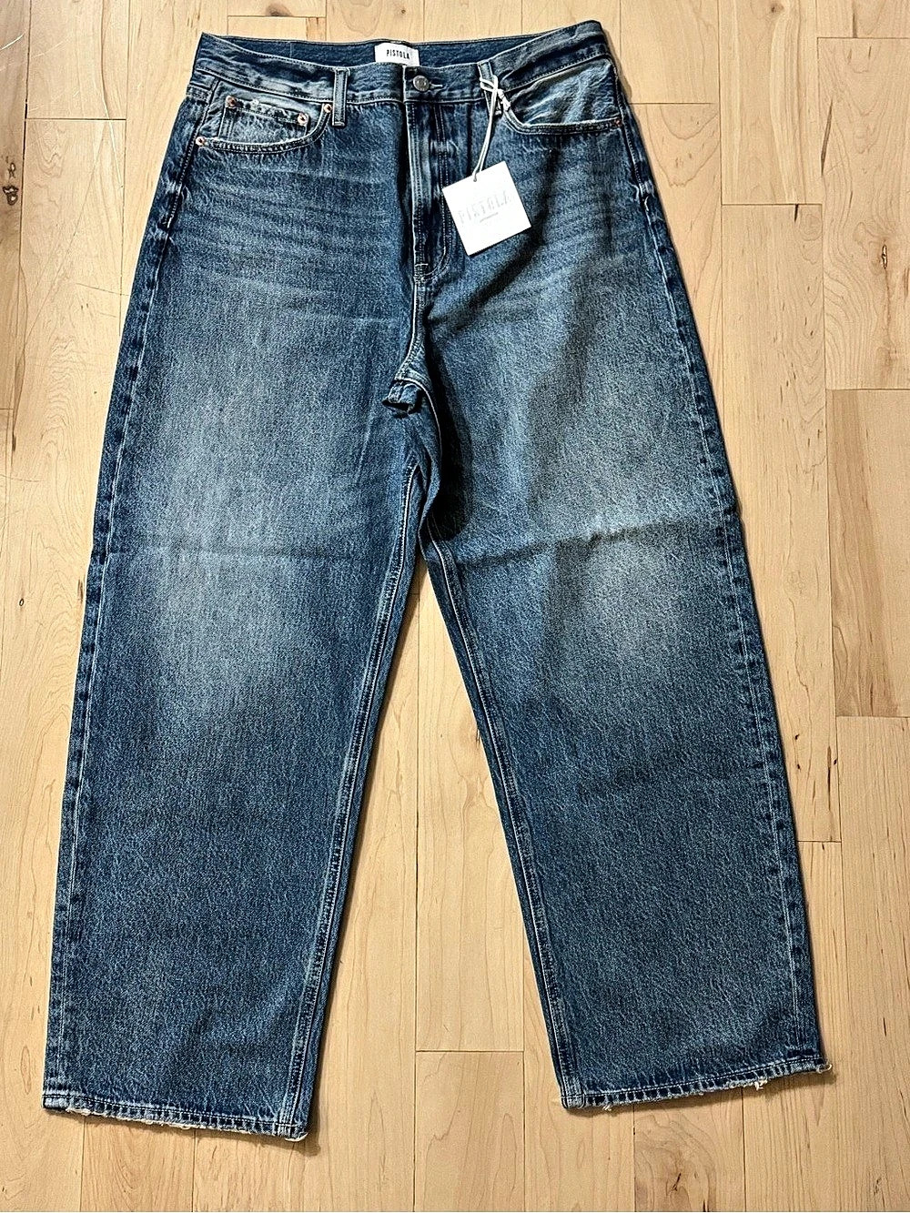 Pistola Wes Spectacle barrel Jeans in Blue Waist 32 NWT